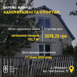 Онлайн-аукціон з приватизації адмінбудівель та споруд у Межиричі Черкаського районуу Черкаському районі 