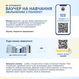 Про ваучер на навчання для осіб звільнених з полону від служби зайнятості
